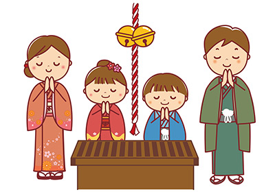 初詣のイラスト画像