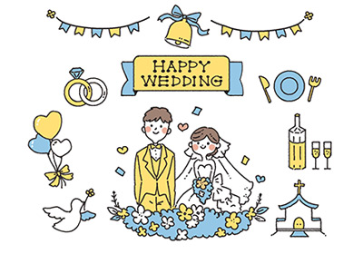 結婚式のイラスト画像