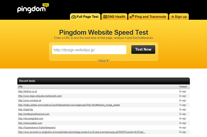 Pingdom Website Speed Test