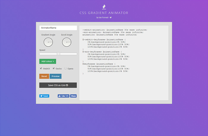 CSS Gradient Animator